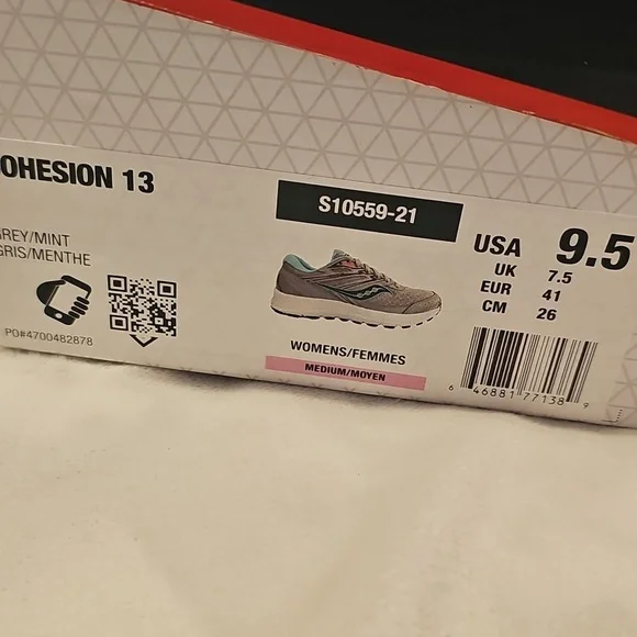 Saucony Cohesion 13 Grey/Mint Womans Athletic Shoes 9.5 Excellent Condition - Picture 2 of 7